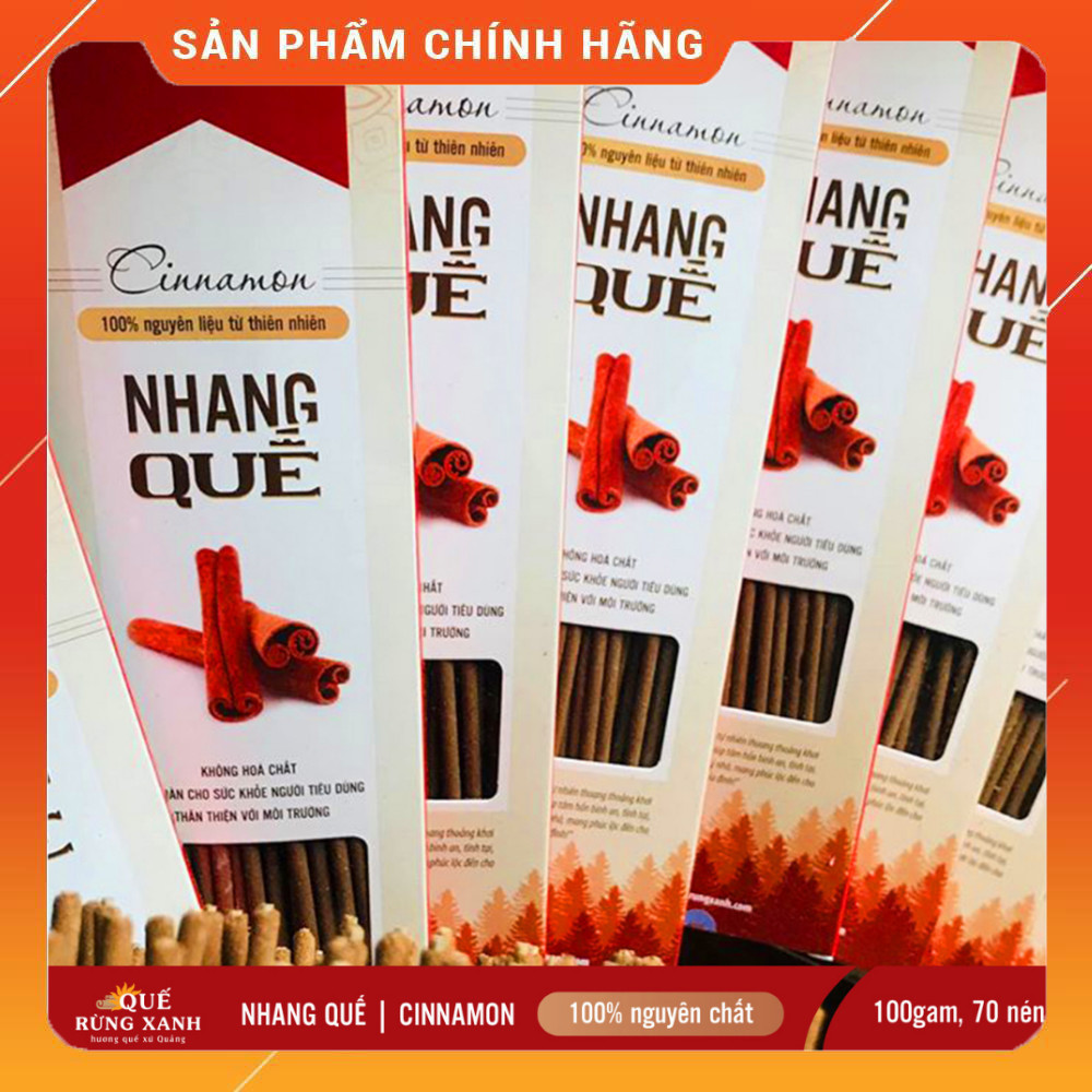 Nhang Quế Rừng Xanh - Quế nguyên chất, hương quế rừng tự nhiên, thanh lọc không khí, không gây độc hại đến sức khỏe, giúp tin thần thoải mái - 100% nguyên chất - Hàng chính hãng