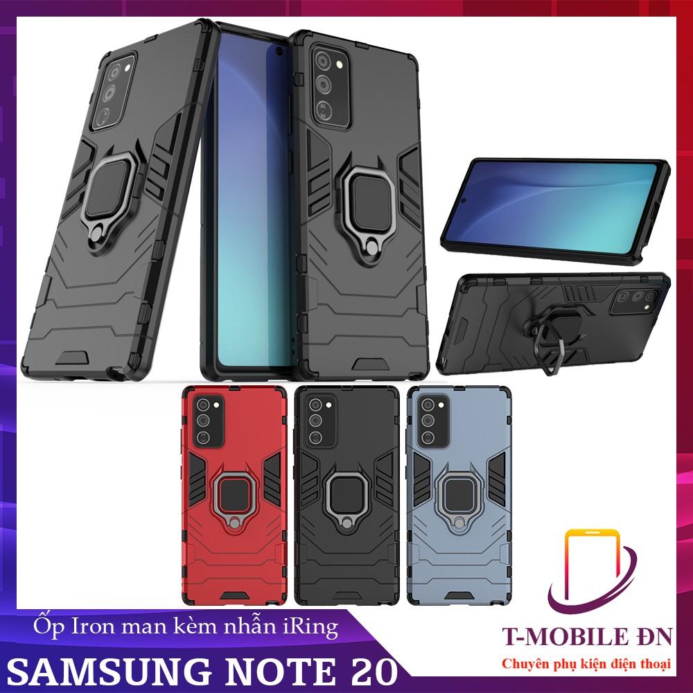 Ốp lưng cho Samsung Note 20 / 20 Ultra iron man chống sốc kèm nhẫn xoay chống xem video bảo vệ camera