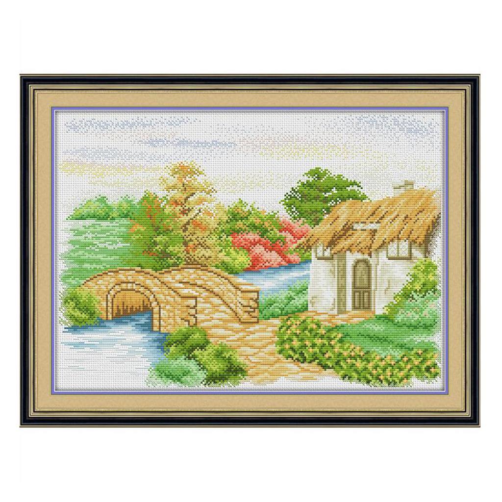 Country Scenes Pattern Stamped Cross Stitch Kit DIY Crafts Home Decor