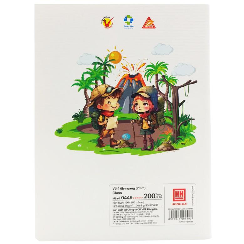 Tập Class Adventure - 4 Ô Ly - 200 Trang 80gsm - Hồng Hà 0449 (Mẫu Bìa Giao Ngẫu Nhiên)