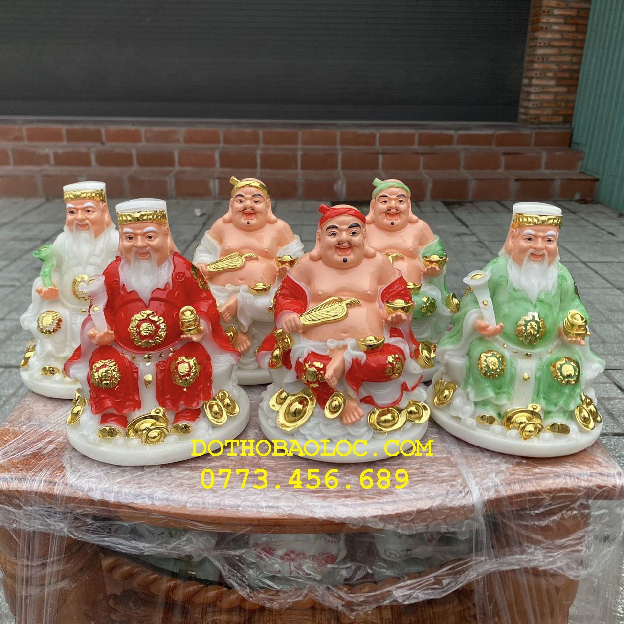 Tượng Thần tài Thổ Địa đá Việt Nam cao 15cm