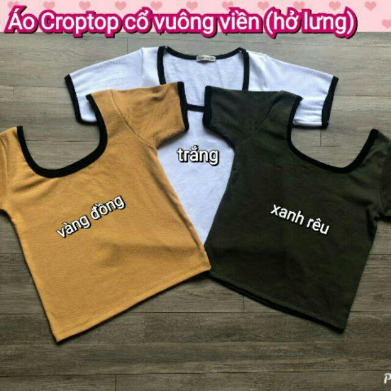 Áo cổ vuông hở lưng