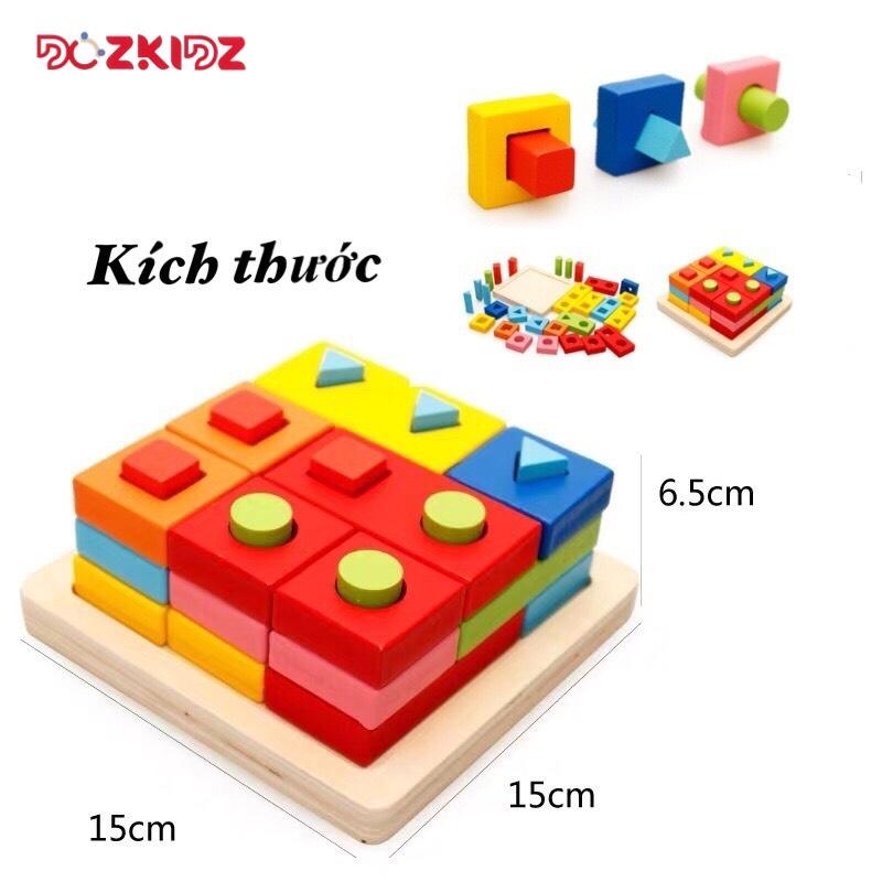 Đồ chơi gỗ thông minh- Xiên cọc zic zắc tư duy Logic - DOZKIDZ