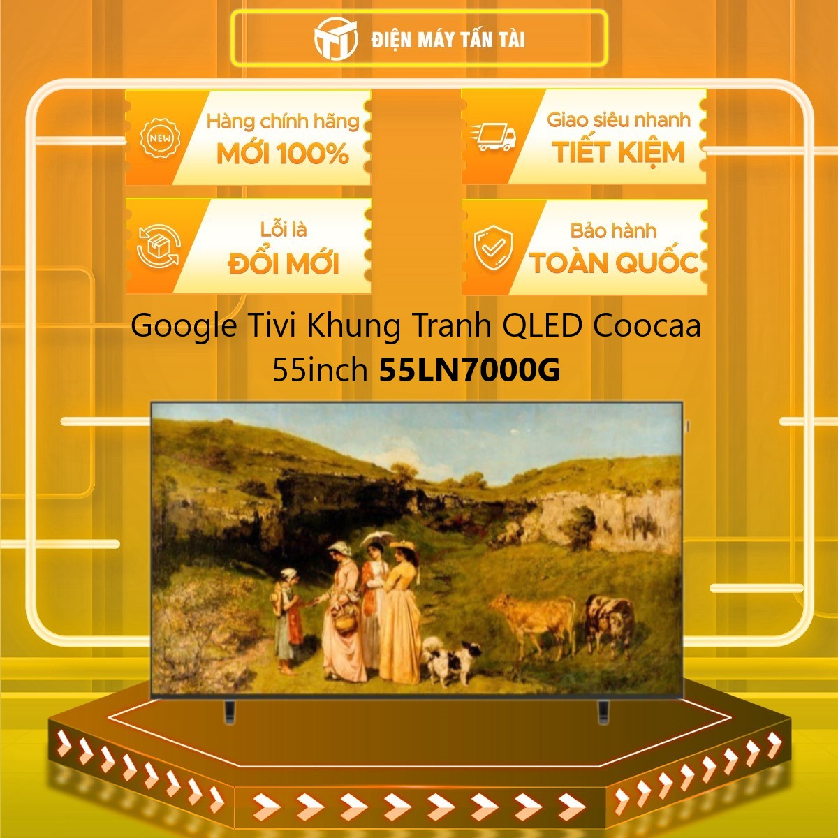 Smart Tivi Coocaa khung tranh QLED 4K 55 inch 55LN7000G - Hàng chính hãng