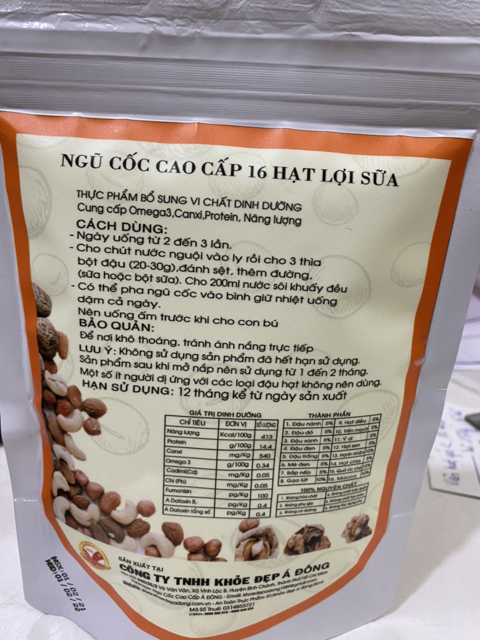 NGŨ CỐC CAO CẤP 16 HẠT LỢI SỮA