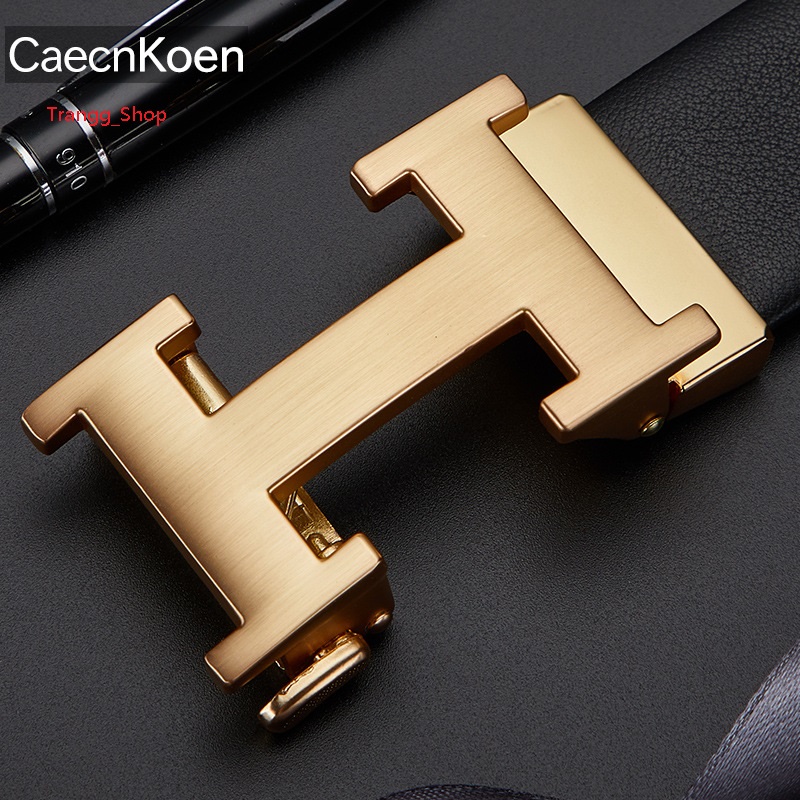 [Mới][Hàng cao cấp] Thắt lưng da nam cao cấp Caecn Koen- dây nịt da bò 2 lớp -Full hộp đựng cao cấp-BH 12 tháng - Mặt vàng
