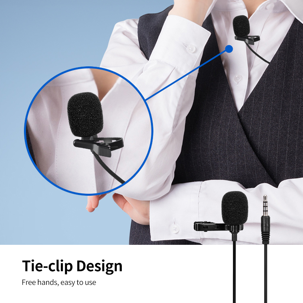 Micrô Đa Hướng 3.5mm Tie-ClIP Mini Cho PC Máy Tính Xách Tay Điện Thoại Di Động