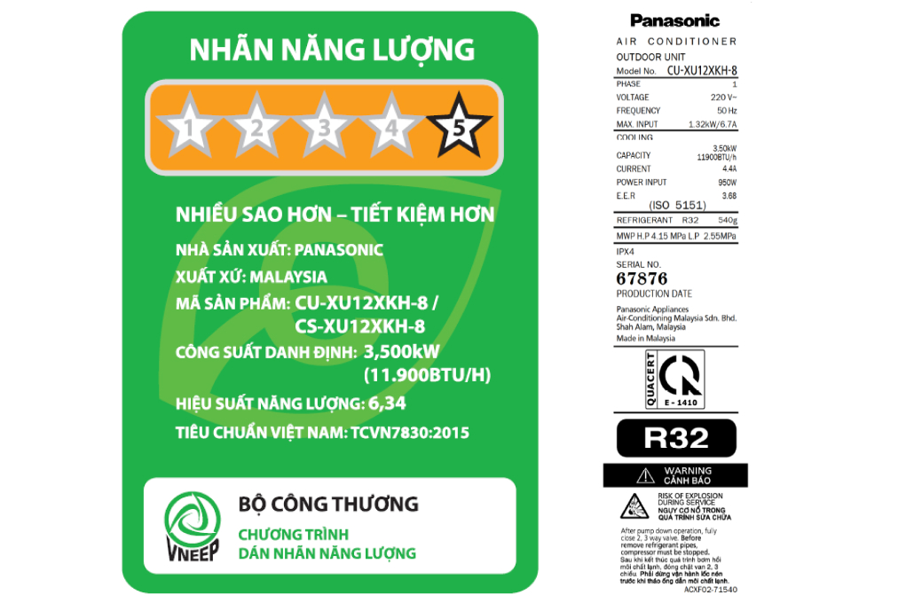 Máy lạnh Panasonic Inverter 1.5HP CU/CS-XU12XKH-8-HÀNG CHÍNH HÃNG-GIAO HÀNG TOÀN QUỐC