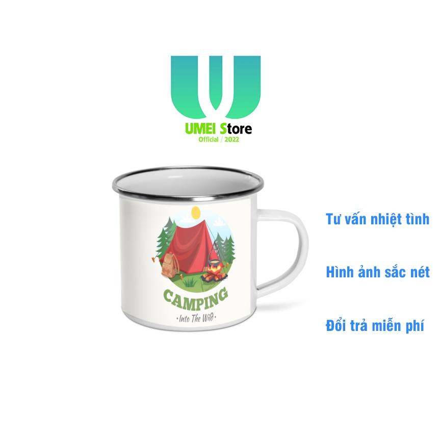 Cốc Uống Nước Inox Tráng Men Cắm Trại Làm Quà Tặng Campfire Mug IN THEO YÊU CẦU