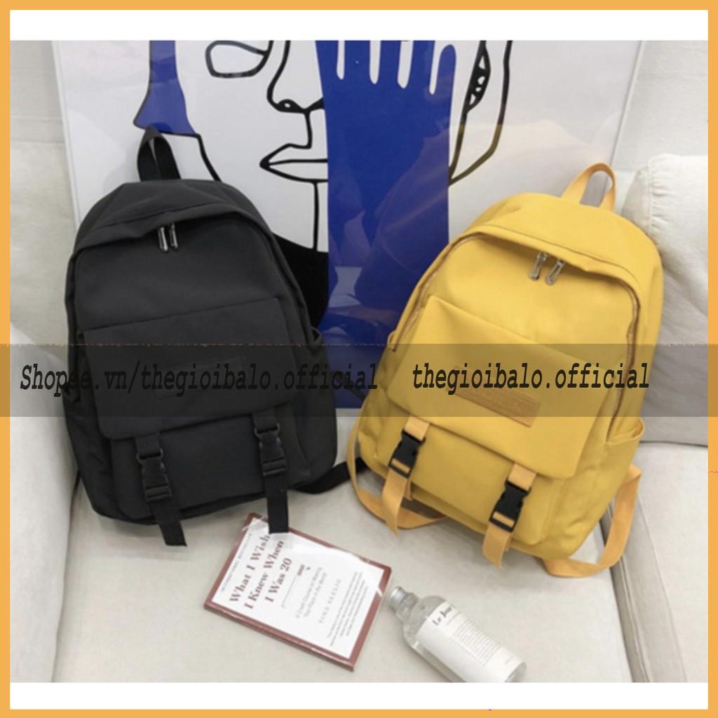 Balo cặp ulzzang basic nữ thời trang đi học đi chơi du lịch giá rẻ đựng vừa laptop canvas TRƠN | thegioibalo