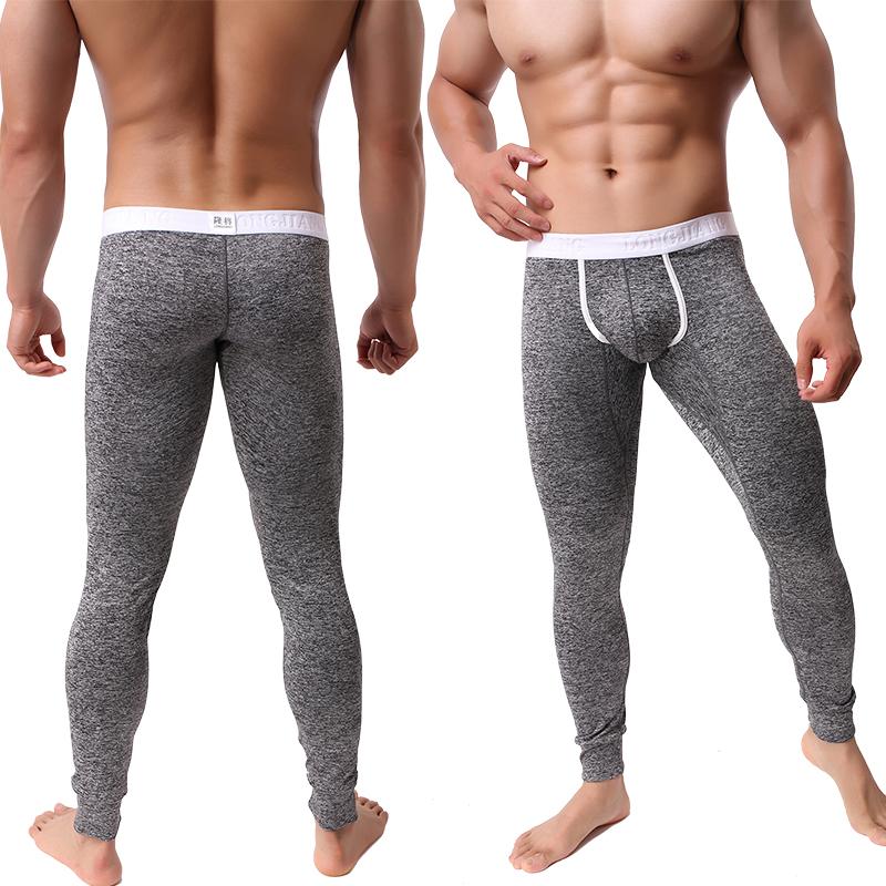 Nam Quần Lót Sinh Nhiệt Đáy Ngủ Đáy Gợi Cảm Bugle Túi Thể Dục Quần Legging Quần Chặt Quần Lót Váy Ngủ Dài Johns