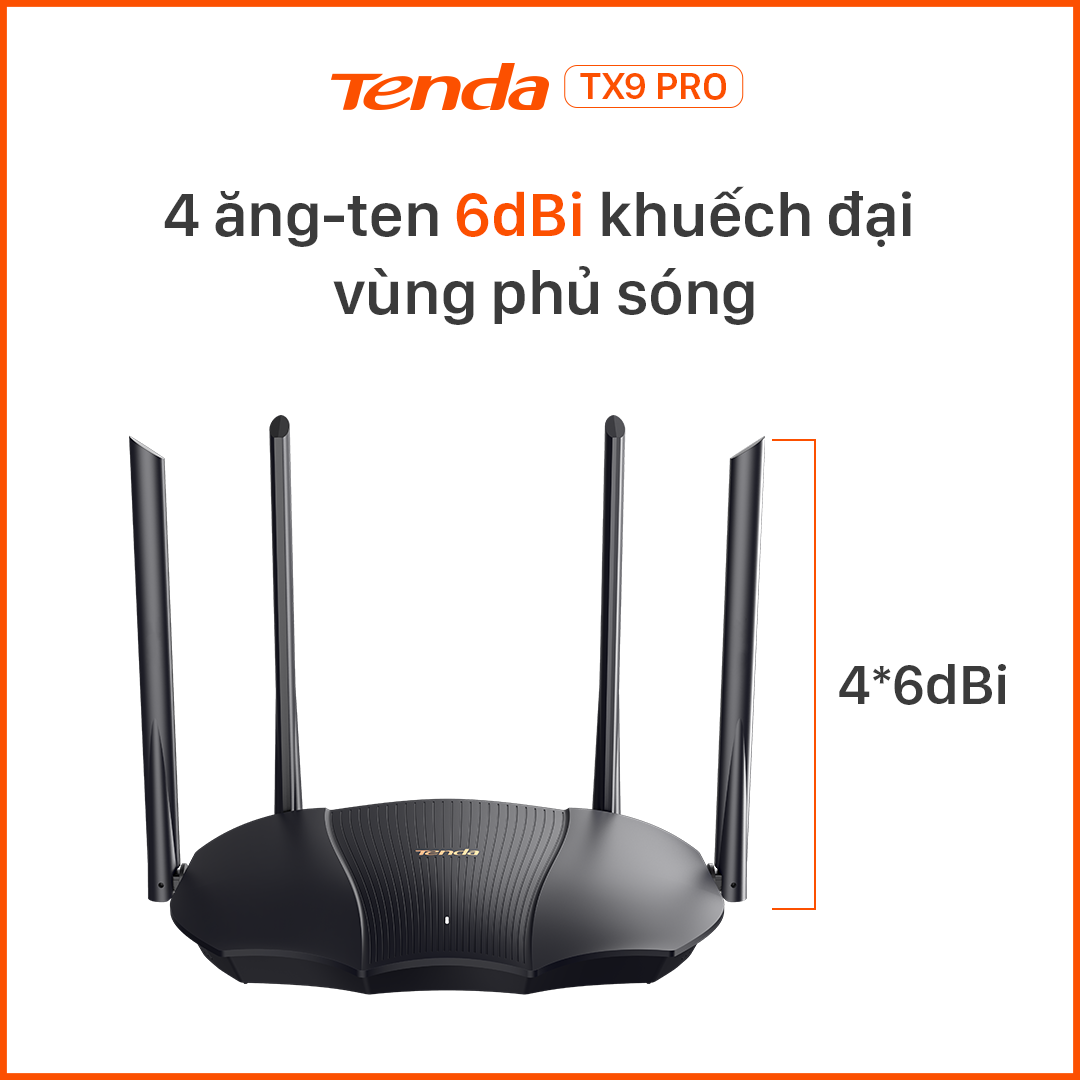 Thiết bị phát Tenda Wifi TX9 Pro Chuẩn Wifi 6 AX3000Mbps - Hàng Chính Hãng