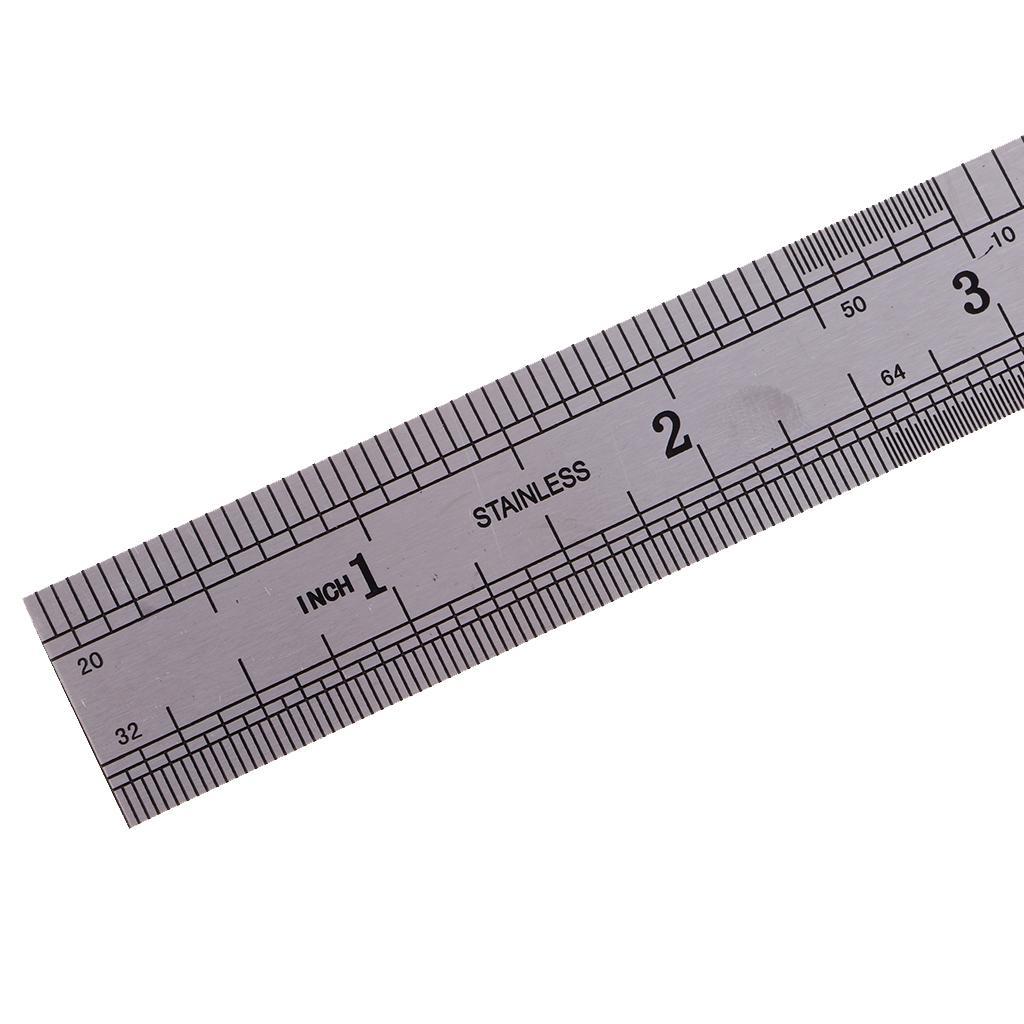 2 x Durable Stainless Steel Straight Ruler for Carpenter,Engineering,Teacher