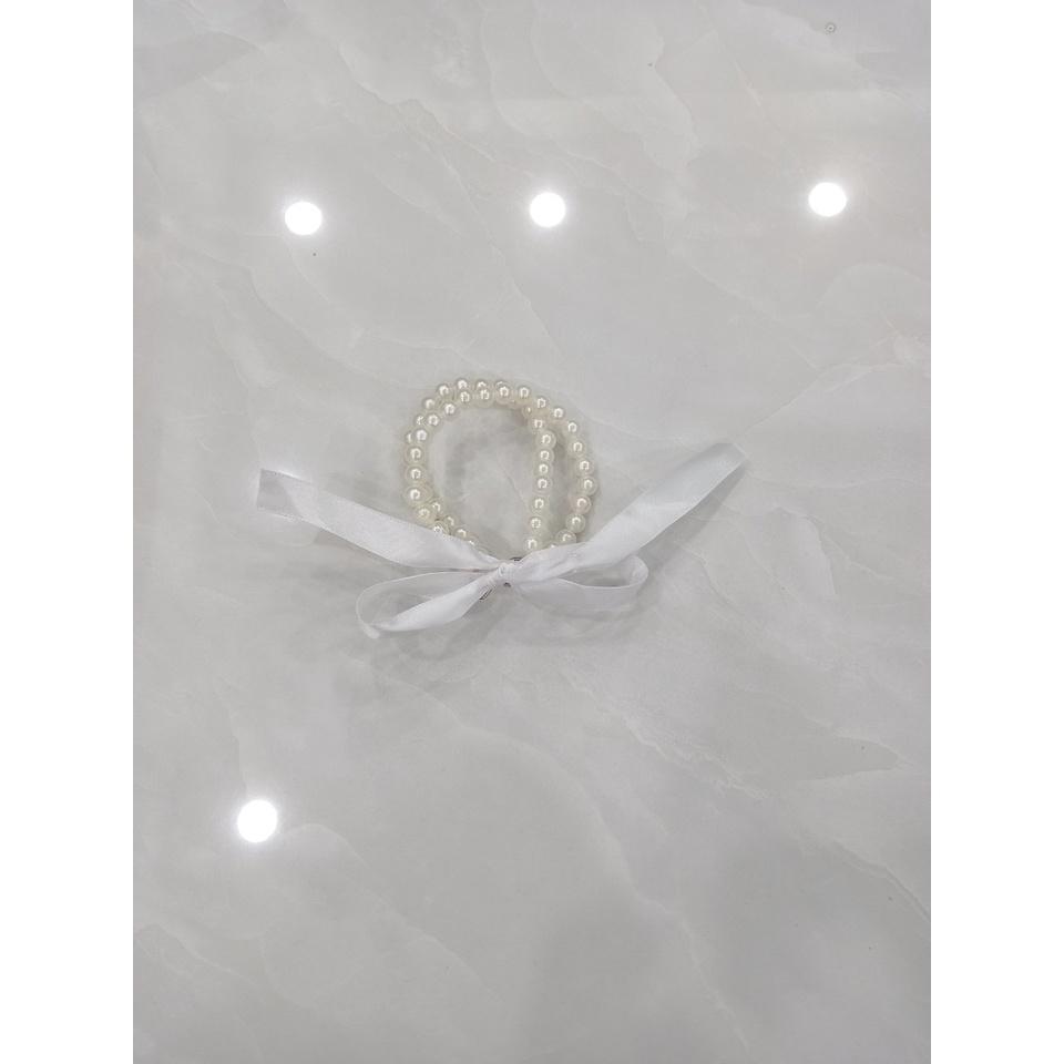 Dây phụ kiện chuỗi ngọc buộc nơ ruy băng thay thế quai giày vòng qua cổ chân siêu đẹp thời trang chắc chắn