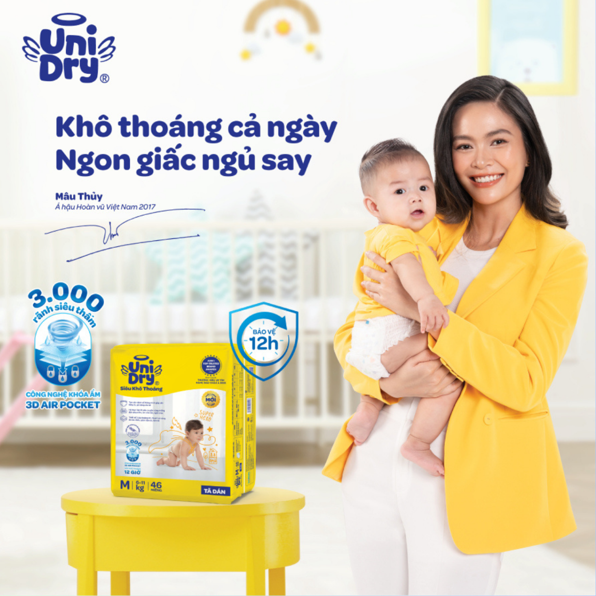 Tã quần UniDry Siêu khô thoáng gói Super Jumbo mới size M76/L68/XL60/XXL54