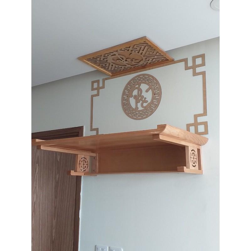Bàn thờ treo tường gỗ sồi kt 61x107 kèm chắn khói