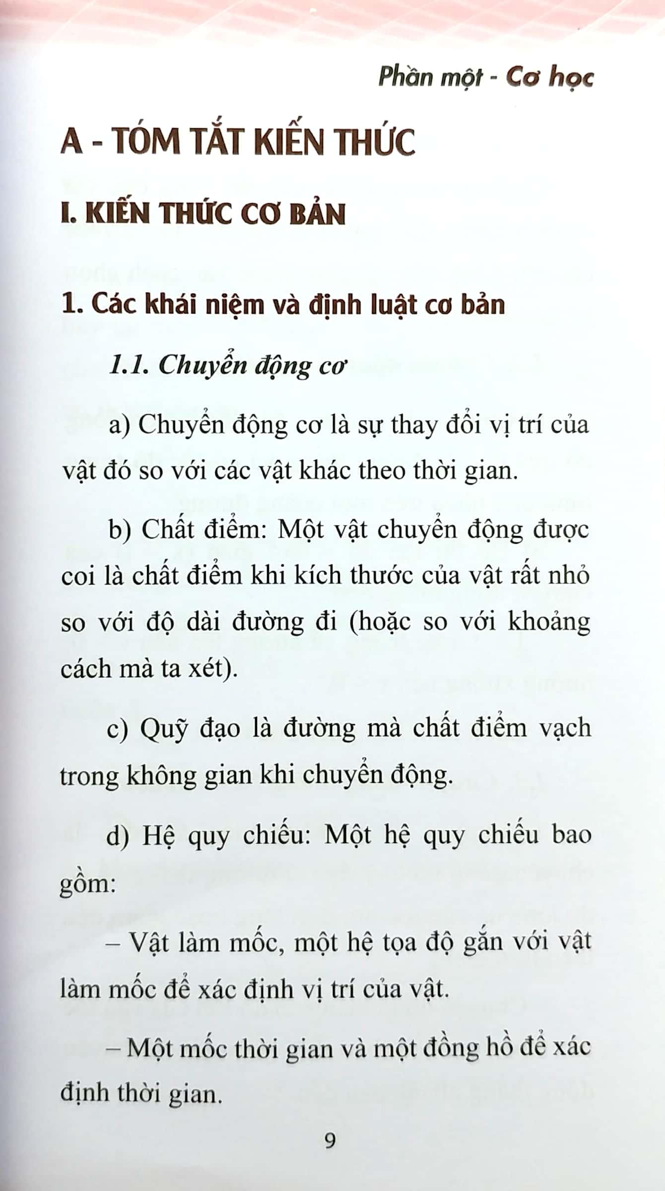 Sổ Tay Kiến Thức Vật Lí Trung Học Phổ Thông