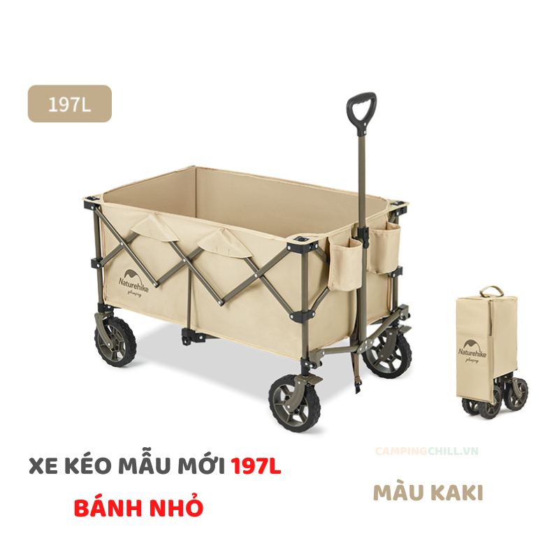 XE KÉO CẮM TRẠI, DÃ NGOẠI THỂ TÍCH LỚN 193L GLAMPING NH20PJ005, MẶT NHÔM XE KÉO PNH22JU001