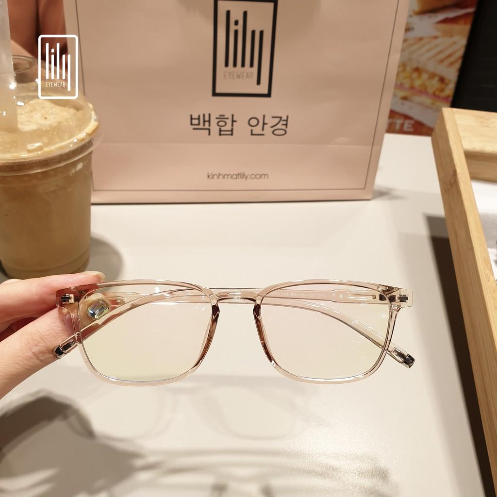 Gọng kính cận vuông nam nữ Lilyeyewear chất liệu nhựa dẻo phụ kiện thời trang 213