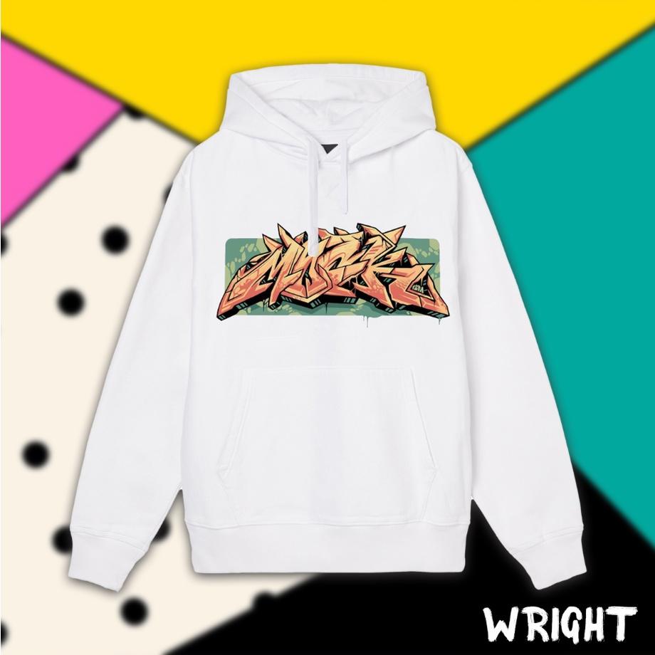 Áo hoodie Wright graffiti zone phong cách streetwear 2021 mẫu 1 unisex