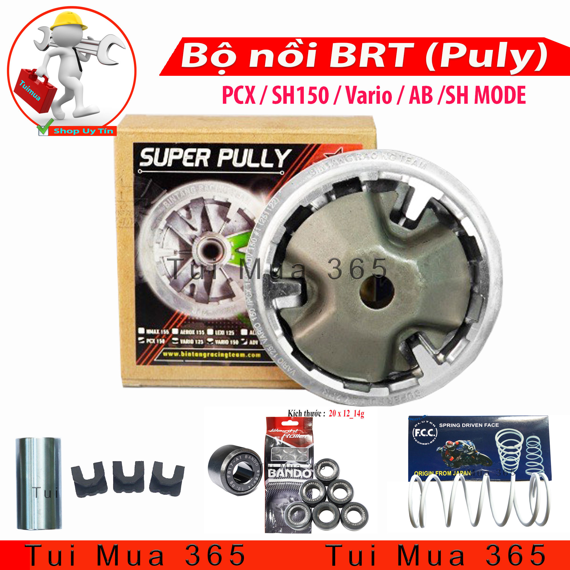 FULL BỘ NỒI TRƯỚC BRT RACING HONDA VARIO, AIRBLADE, CLICK, SH MODE, PCX, SH VN TẶNG KÈM CÁNH QUẠT