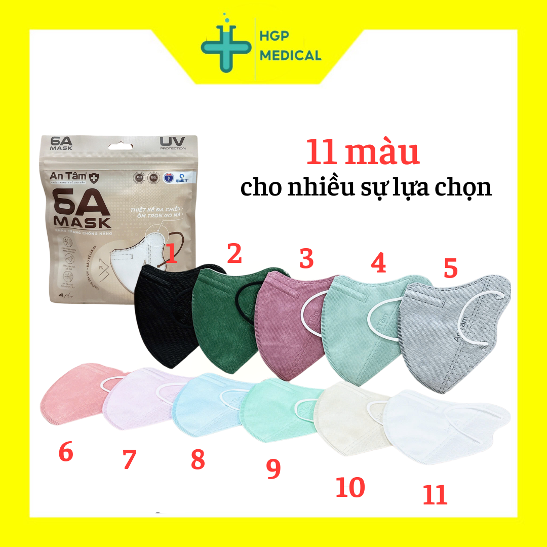 Khẩu trang y tế kháng khuẩn 6A An Tâm chính hãng phiên bản nâng cấp