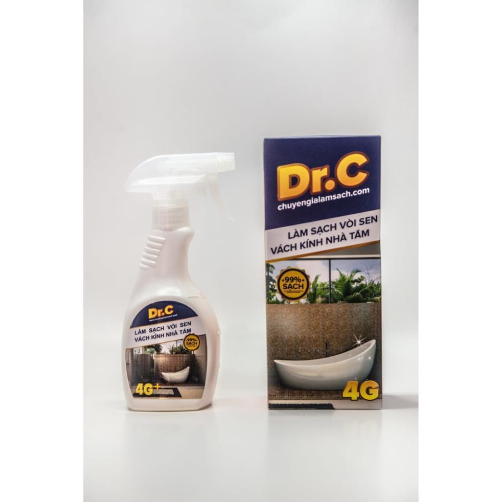 Dung dịch tẩy bóng vòi sen inox tẩy  vách kính Dr.C 4G 300ml