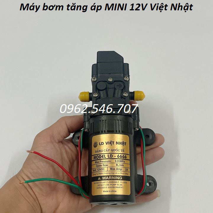 MÁY BƠM MINI 12V - MÁY BƠM VIỆT NHẬT 12V 60W CÔNG SUẤT 8L/PHÚT