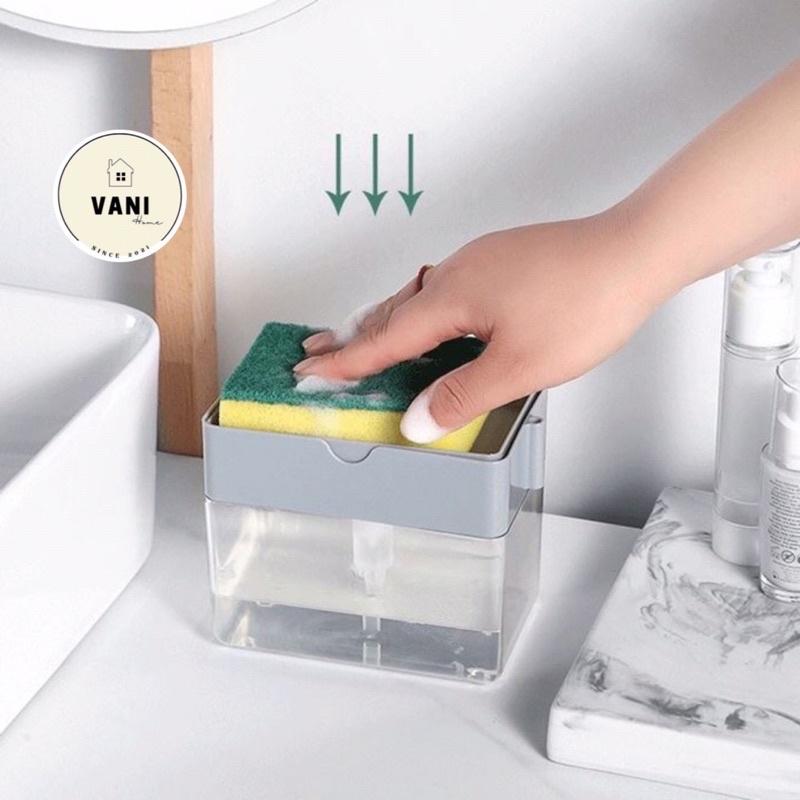 Khay Nhúng Đựng Đồ Rửa Chén Bát - Hộp Đựng Nước Rửa Chén Có Vòi Bơm Đa Năng Tiện Lợi