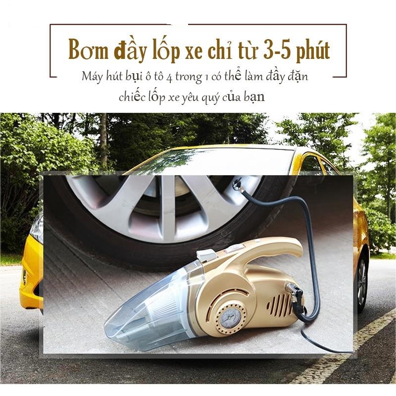 Máy Hút Bụi Cho Xe Hơi 4 Trong 1 120W Có Đo Áp Suất Nguồn 12V Cực Mạnh