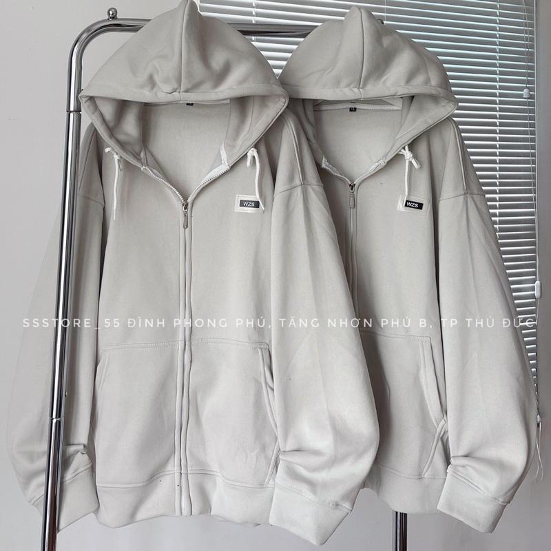 Áo khoác hoodie zip có nón vải nỉ bông tag WZS nhiều màu form rộng unisex nam nữ - SSSTore