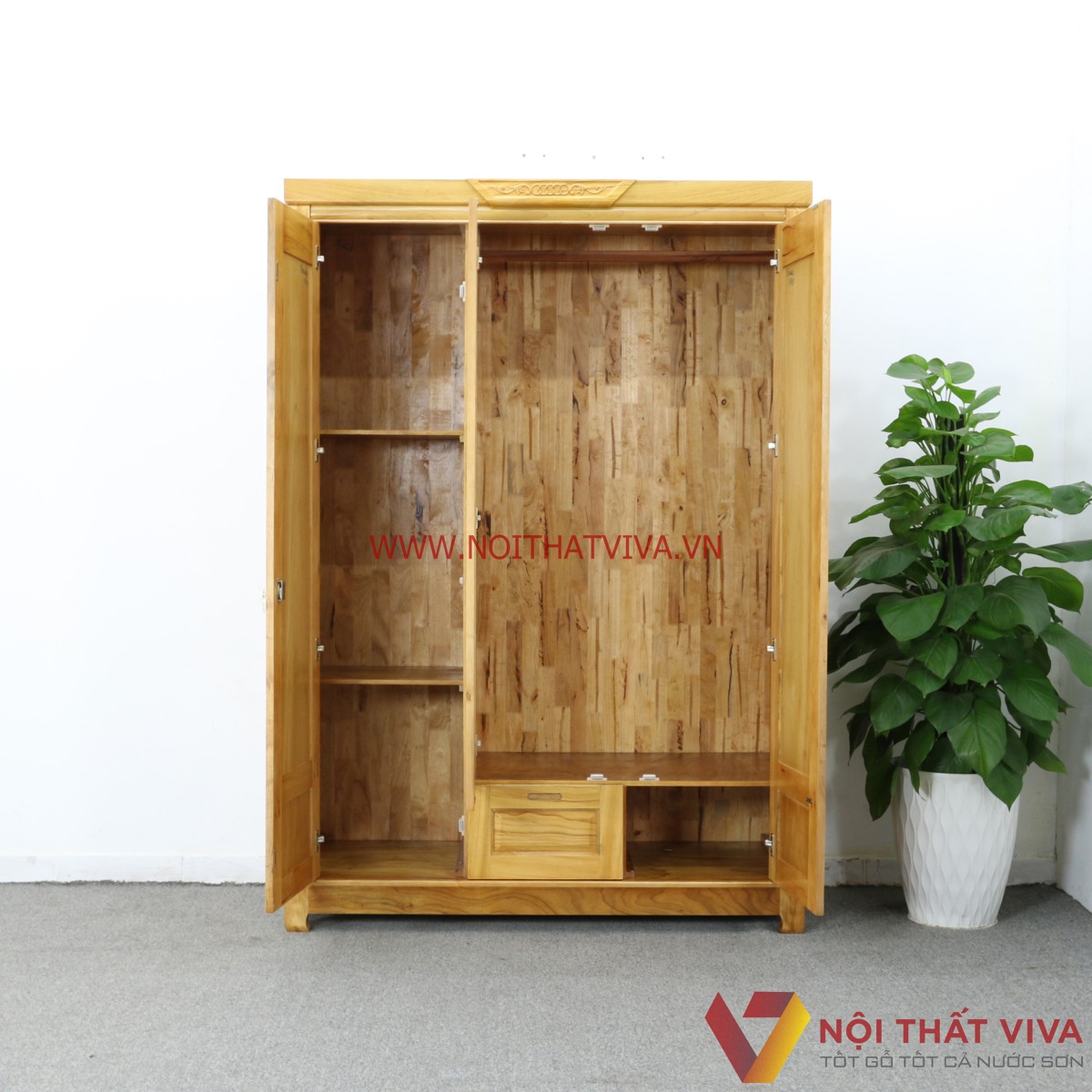 Tủ Áo 3 Cánh Gỗ Gõ Đỏ Chạm Họa Tiết Bền Đẹp Giá Rẻ