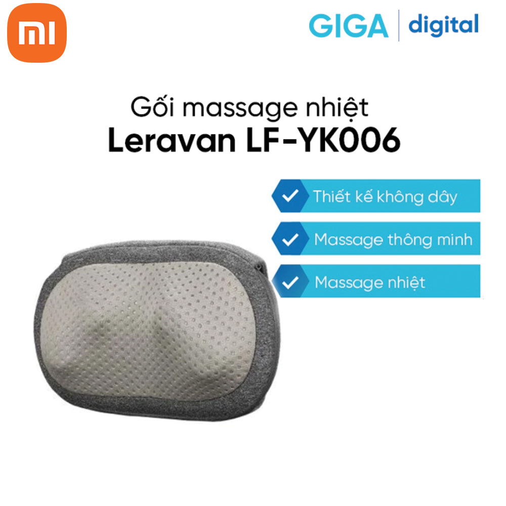 Gối massage nhiệt không dây Xiaomi Youpin Leravan LF-YK006 - Hàng Chính Hãng