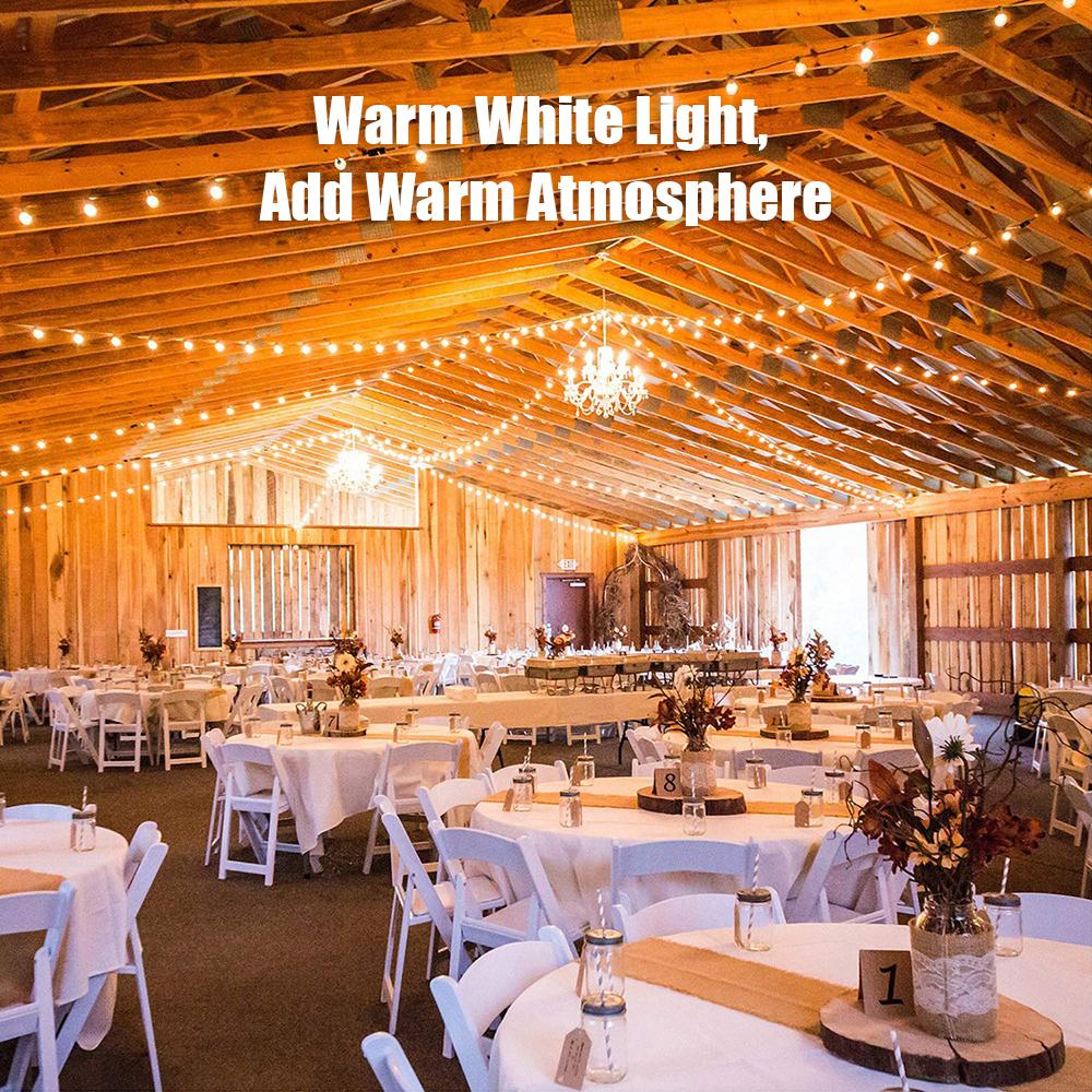 Đèn LED dây với 10 bóng đèn G40, tổng chiều dài khoảng 11 feet, thích hợp cho sử dụng trong gia đình hoặc thương mại