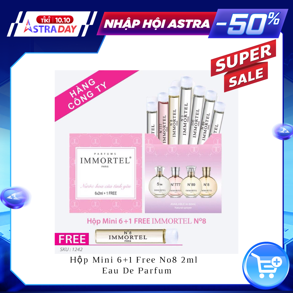 Bộ Nước Hoa IMMORTEL Mini 6 +1 Free No8 chai xức 2ml - Eau De Parfum