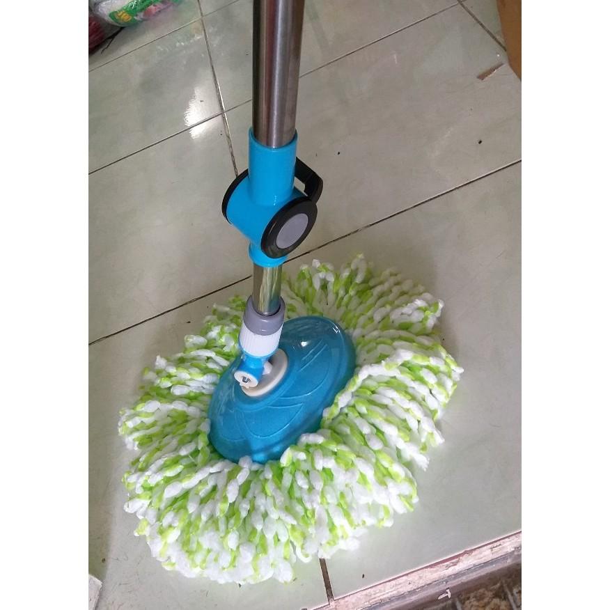 Cây lau nhà 360 Inox, mâm nhựa đã kèm bông lau