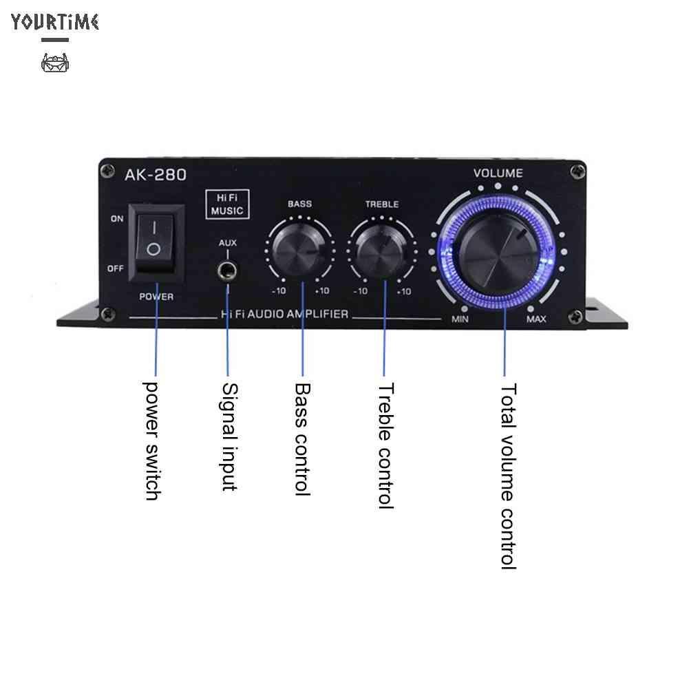 Bộ KhuếCh ĐạI Âm Thanh Kỹ ThuậT Số AK-280 40W + 40W 12V 2 Kênh Chuyên DụNg