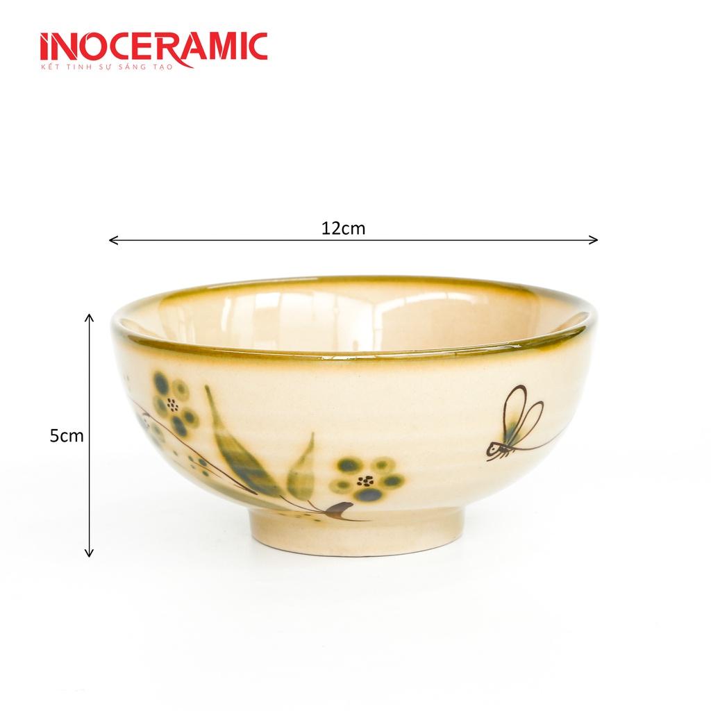 Bát cơm gốm bát tràng , Bát ăn cơm họa tiết đào chuồn, bát cơm cổ điển