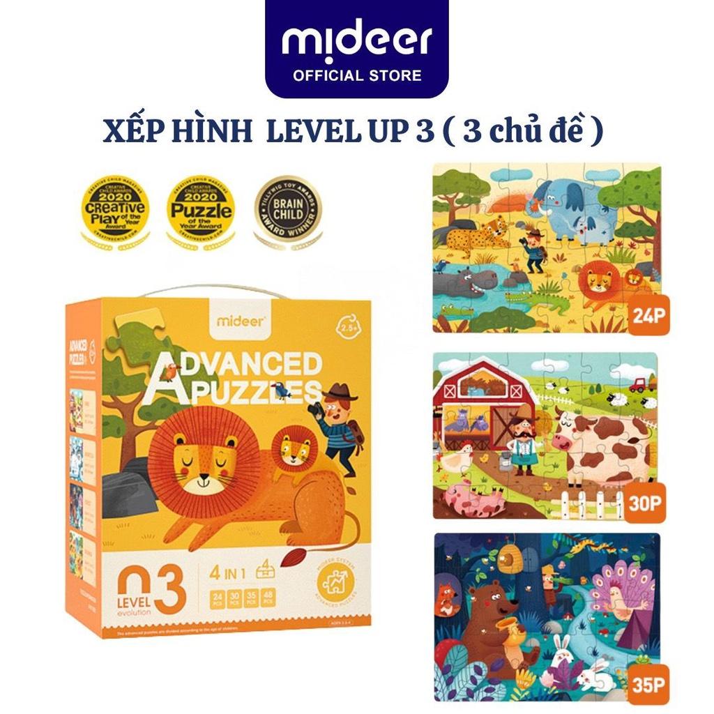 Đồ Chơi Xếp Hình 7 cấp độ Mideer puzzles Level Up 3 Natural Scenery Đồ chơi phát triển cho bé