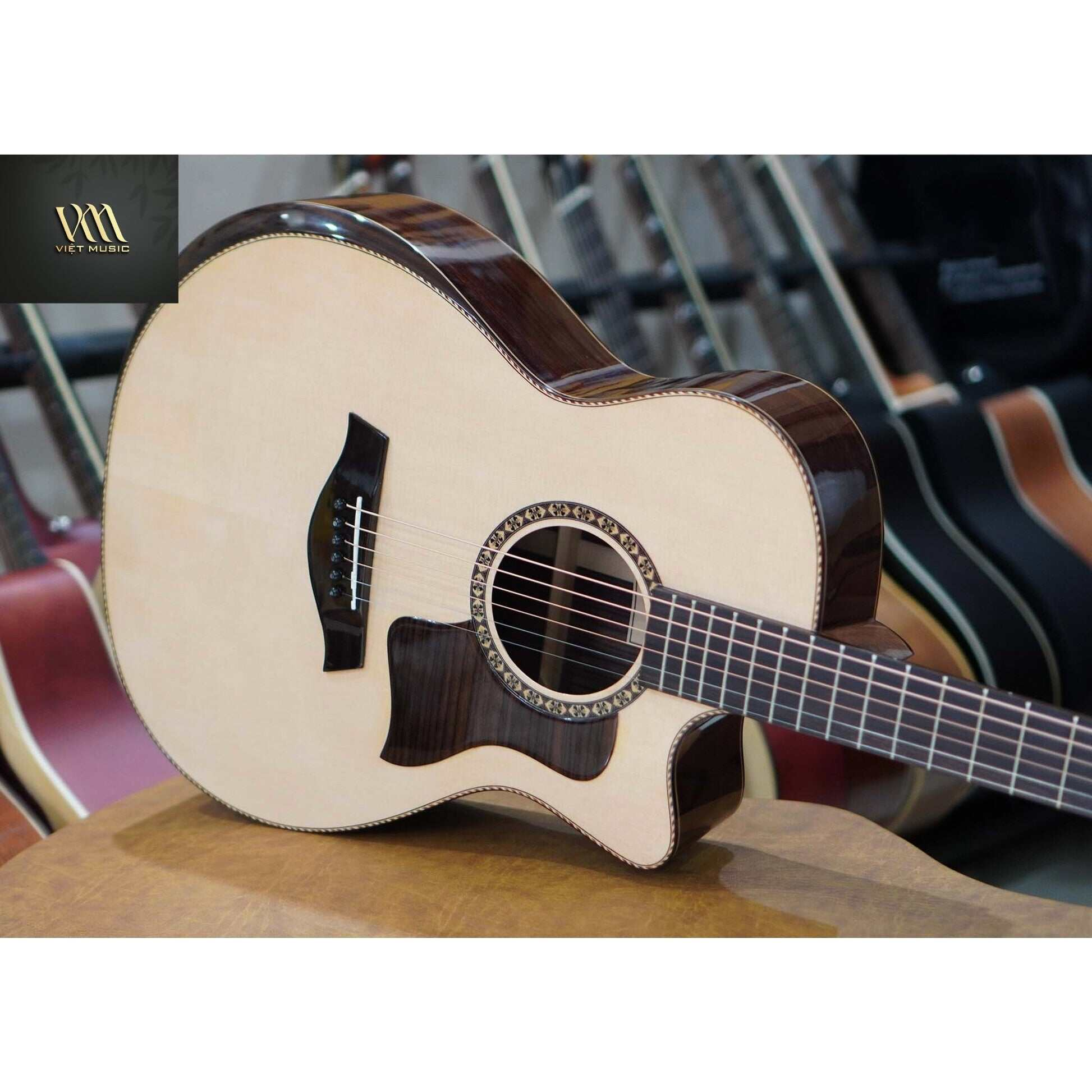 Đàn guitar acoustic DT1500 Duy Guitar Store thùng đàn gỗ cẩm Ấn chất âm thanh tốt sử dụng lâu dài cần đàn cẩn xà cừ tinh xảo