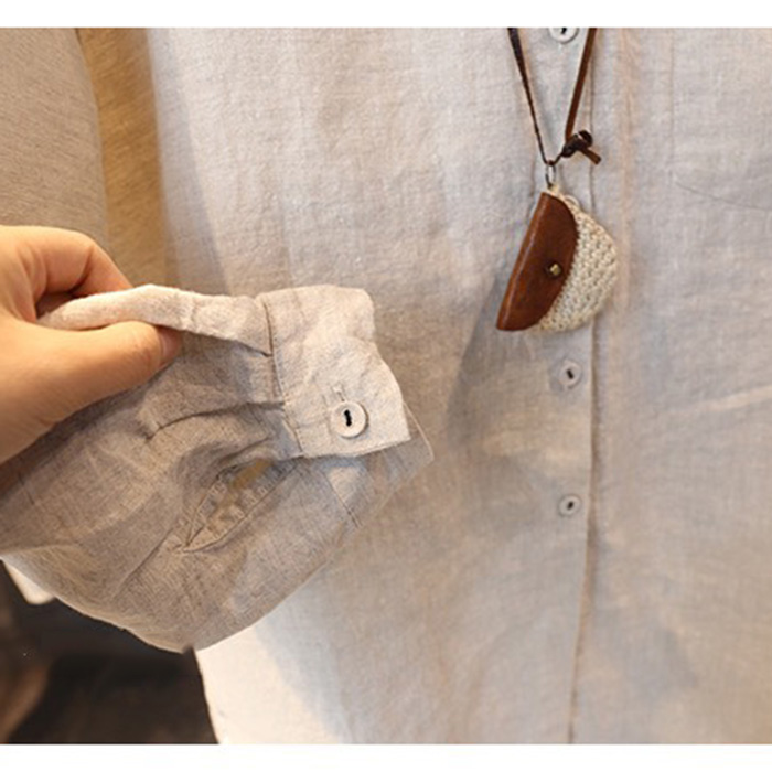 Đầm suông sơ mi dài tay Linen bột Premium form rộng trẻ trung ArcticHunter