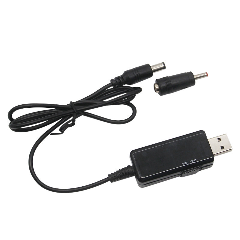 Dây cáp chuyển đổi nguồn USB 5V sang 9V 12V loại tốt có điều chỉnh điện áp có màn hình LED và công tắc chuyển đổi