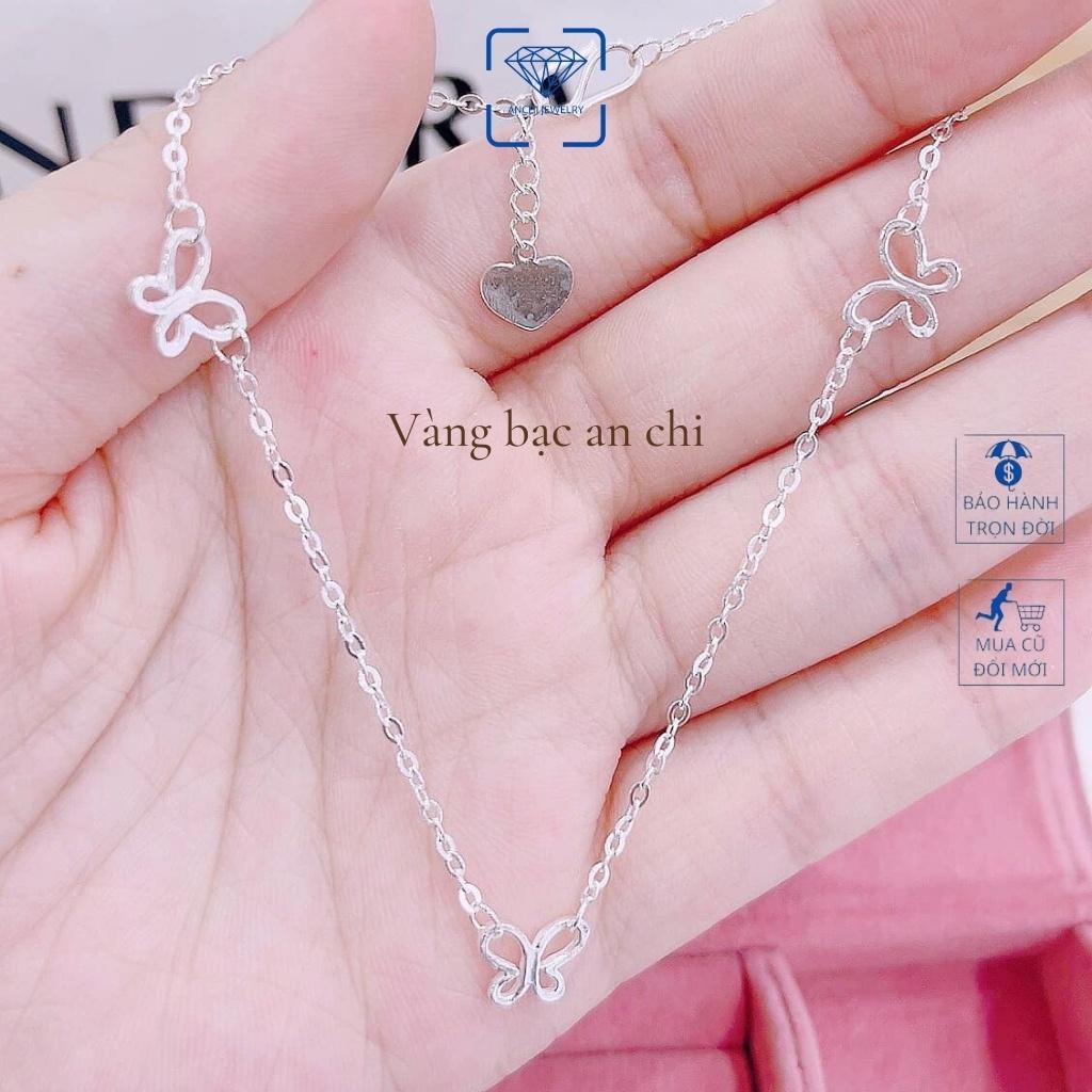 Vòng chân nữ bạc thật mẫu mới mix mặt cười, Anchi jewelry