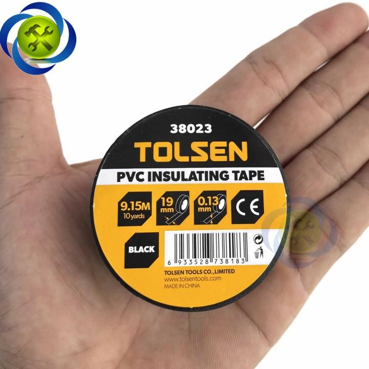 Băng keo điện đen Tolsen 38023 dài 9.15M dày 0.13mm bảng 19mm