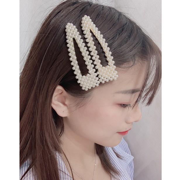 KẸP TÓC ĐÍNH ĐÁ NGỌC TRAI PHONG CÁCH HÀN QUỐC số 3 - ẢNH CHỤP THẬT