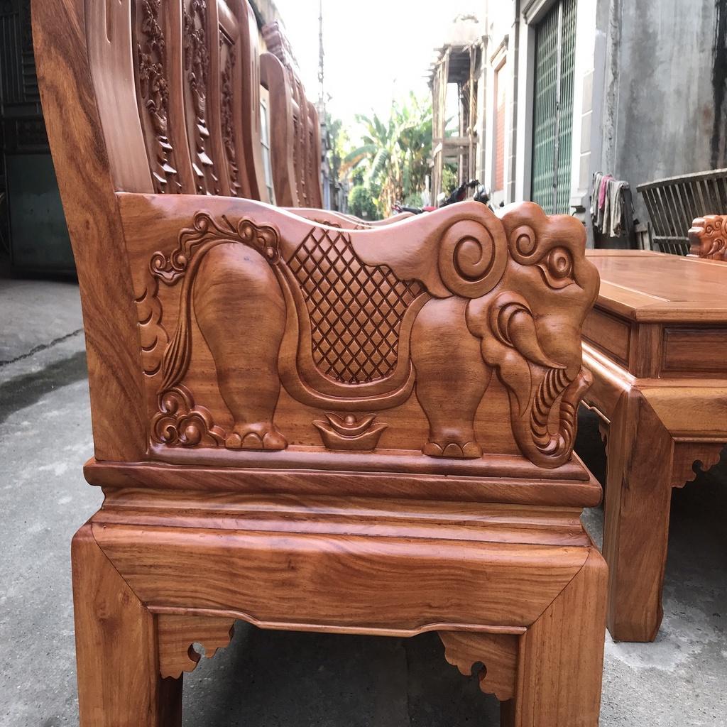 Bàn Ghế Âu Á Tay Voi Đặc Gỗ Gõ Đỏ