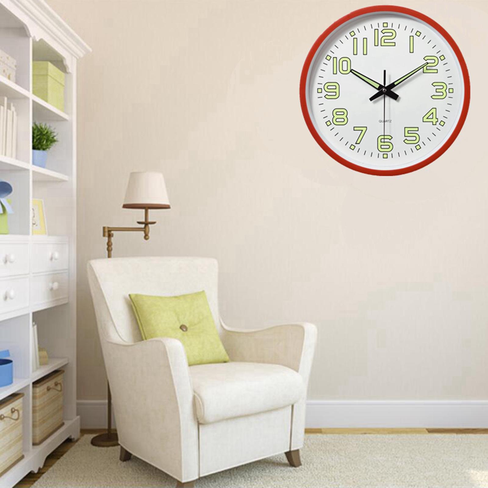 12 Inch Luminous Wall Clock Night Lights Round Wall Clock Easy to Read for Living Room and Bedroom