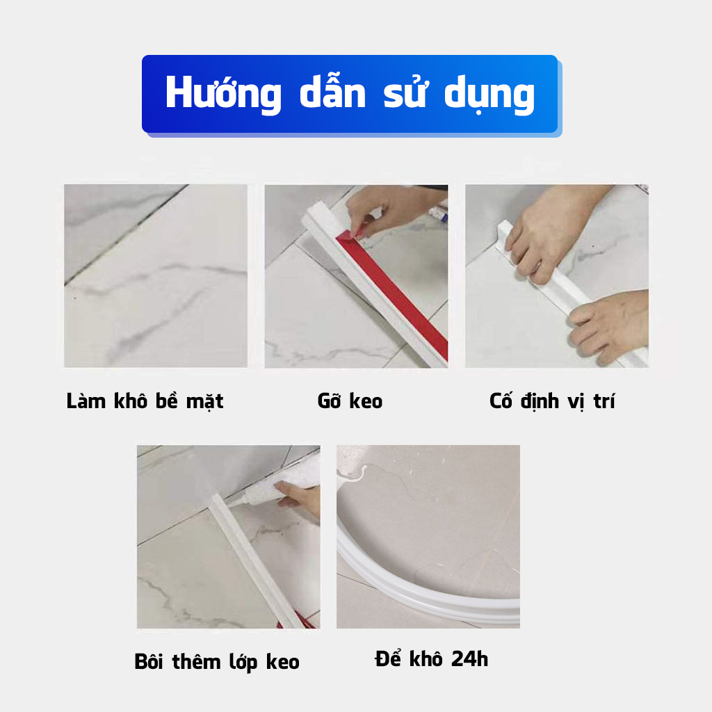 Ron Thanh Dài Chặn Ngăn Nước Tràn Nhà Tắm Nhà Bếp Nước Silicone Tặng Keo Legaxi