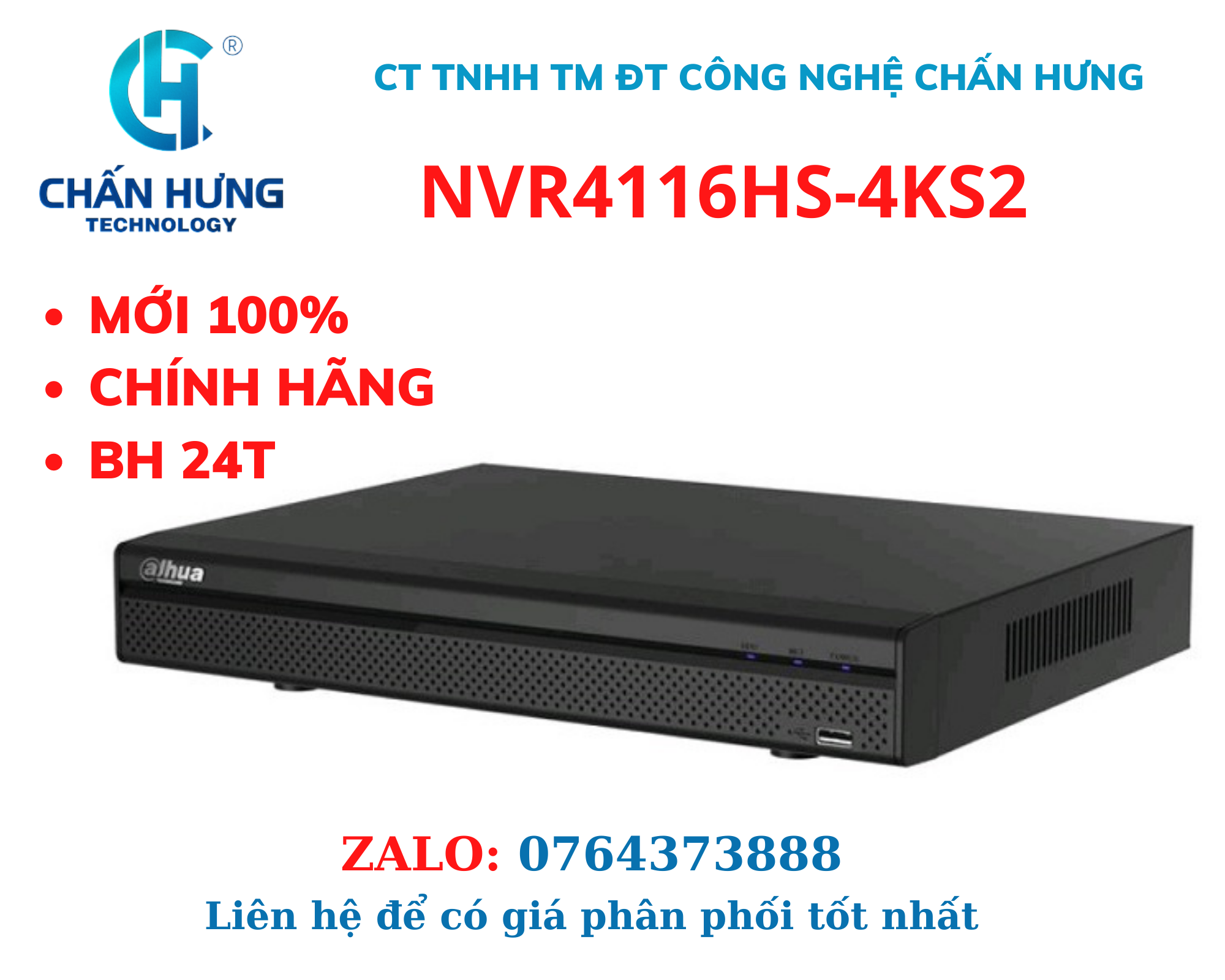 Đầu ghi hình camera IP 16 kênh DAHUA NVR4116HS-4KS2 - hàng chính hãng