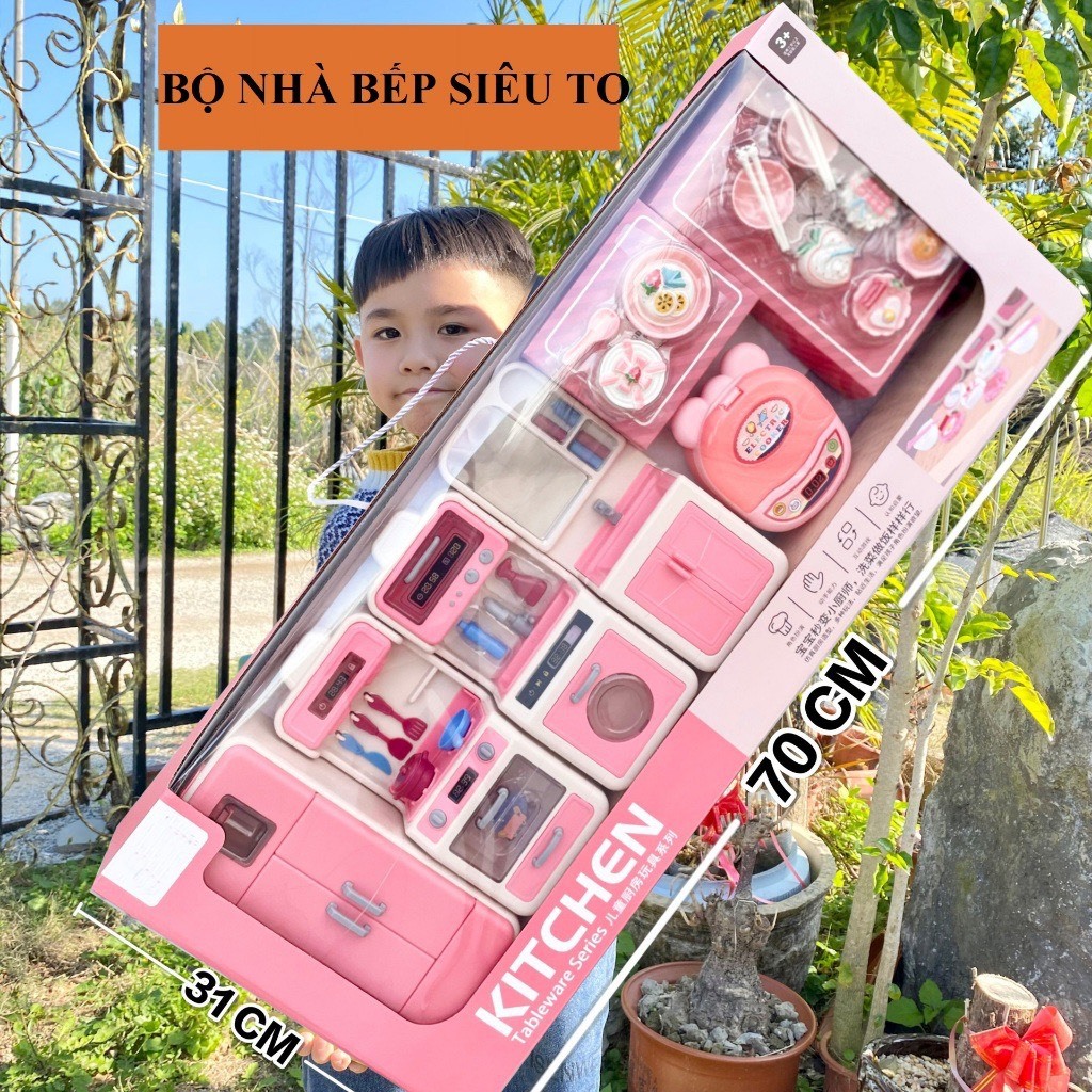 Đồ Chơi Nhà Bếp 70Cm, Đồ Chơi Nấu Ăn Chất Liệu An Toàn Cao Cấp, Quà Tặng Cho Bé Gái